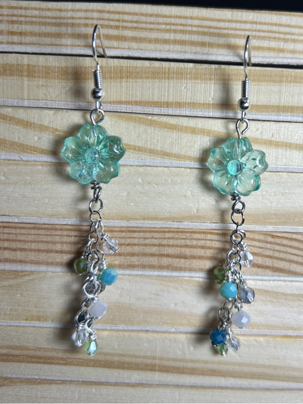 3/$25 Floral Glass Drop Earrings